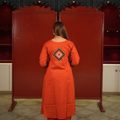 Rust Geometric Kurti Set
