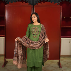 Olive Medallion Kurti Set