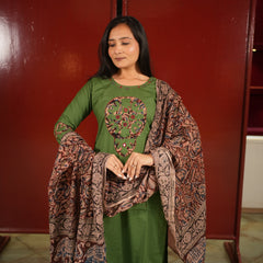 Olive Medallion Kurti Set