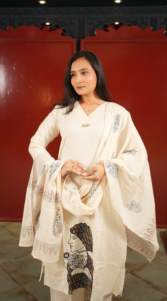 Ivory Botanical Kurti Set