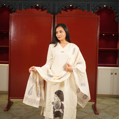 Ivory Botanical Kurti Set
