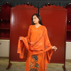 Rust Botanical Kurti Set