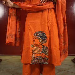 Rust Botanical Kurti Set