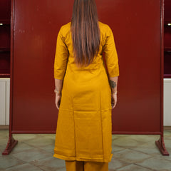 Mustard Geometric Kurti Set