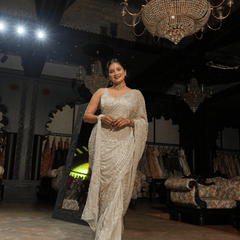 Ivory Moonlight Embellished Saree