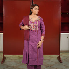 Mauve Geometric Kurti Set