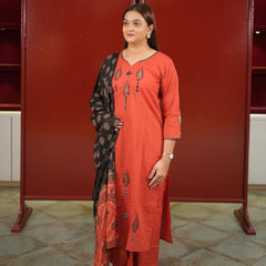 Coral Floral Kurti Set
