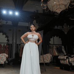 Ivory Palazzo Lehenga Set