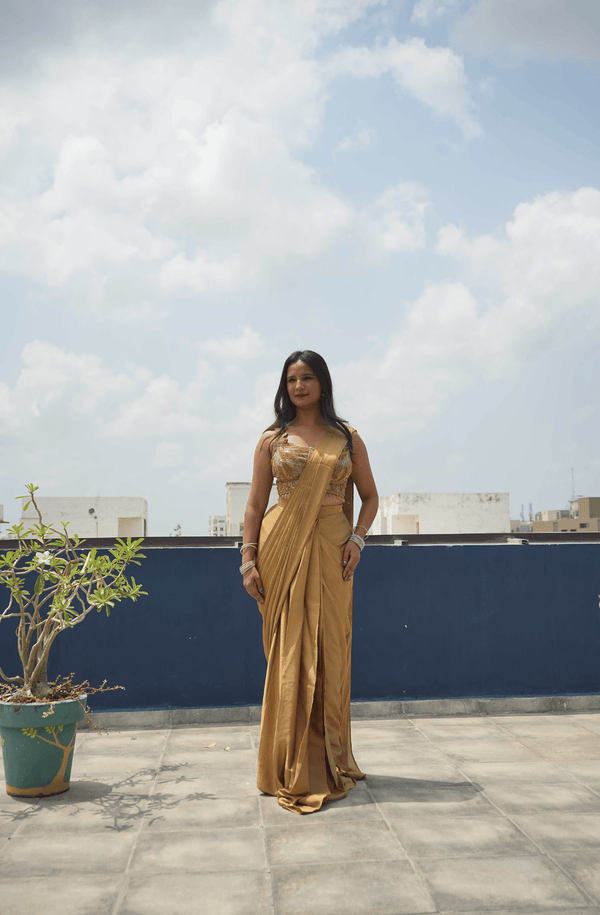 Golden Dune Elegance Saree