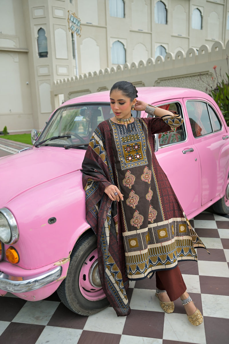 Chocolate Brown Kurti Set