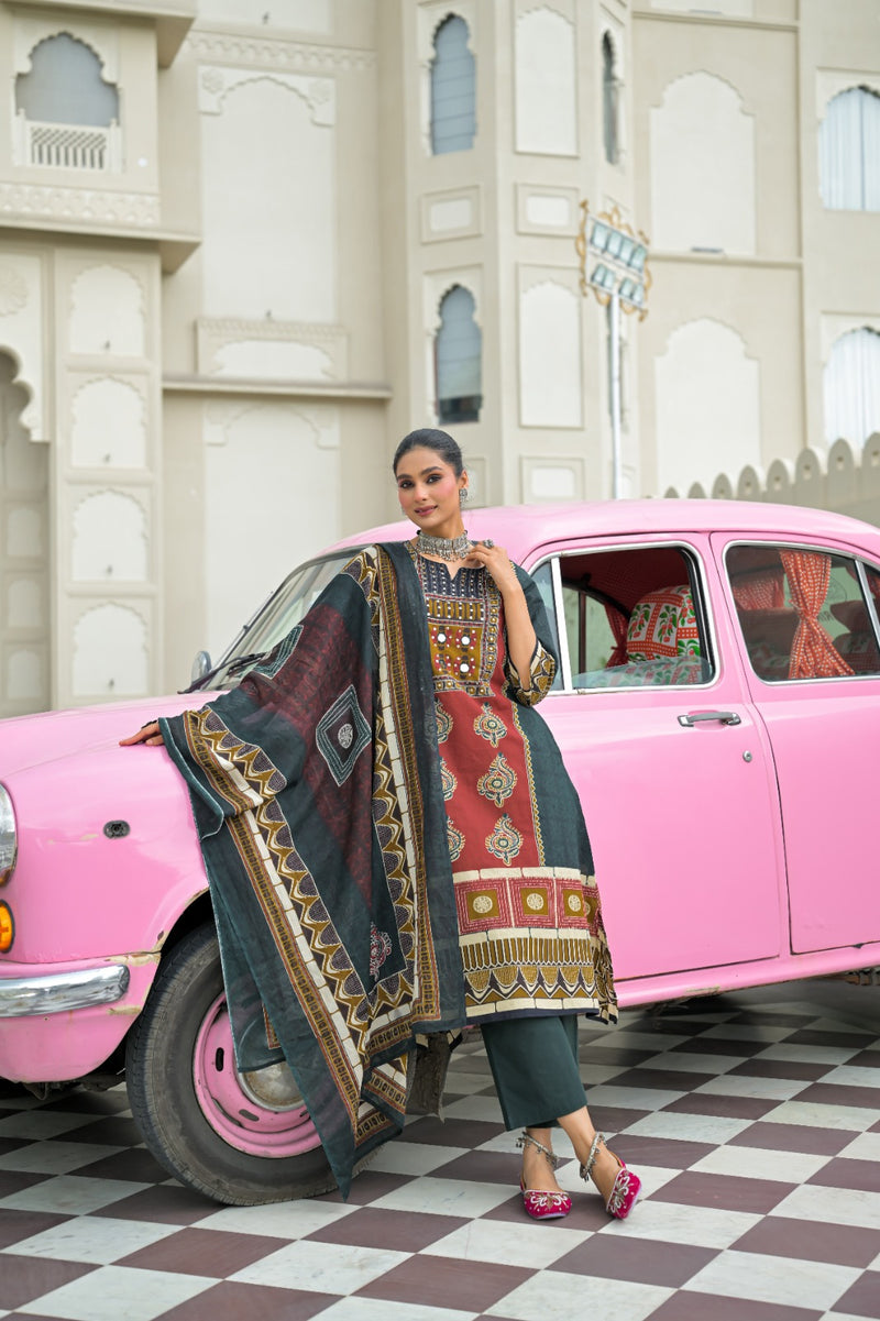 Teal & Rust Kurti Set