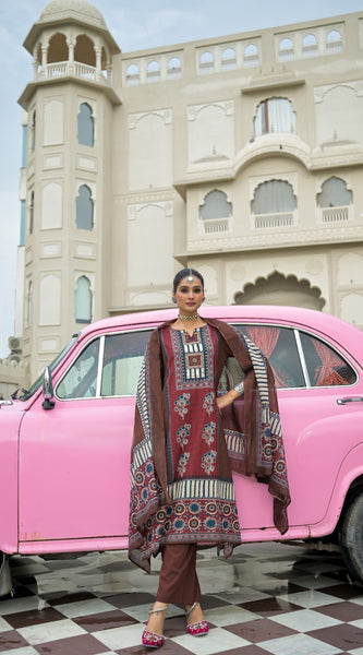 Chestnut Brown Kurti Set