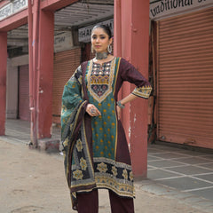Brown & Teal Kurti Set