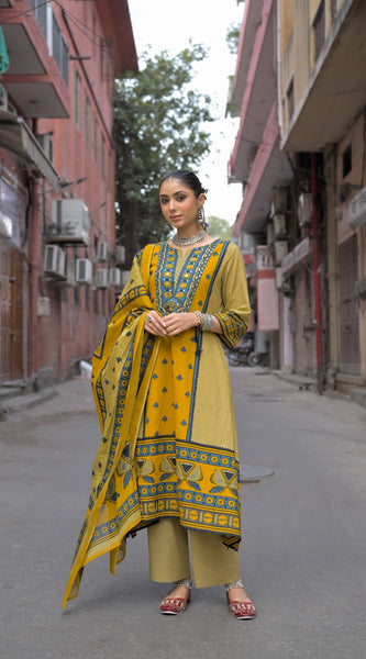 Mustard Yellow Kurti Set