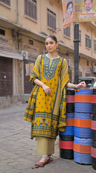 Mustard Yellow Kurti Set
