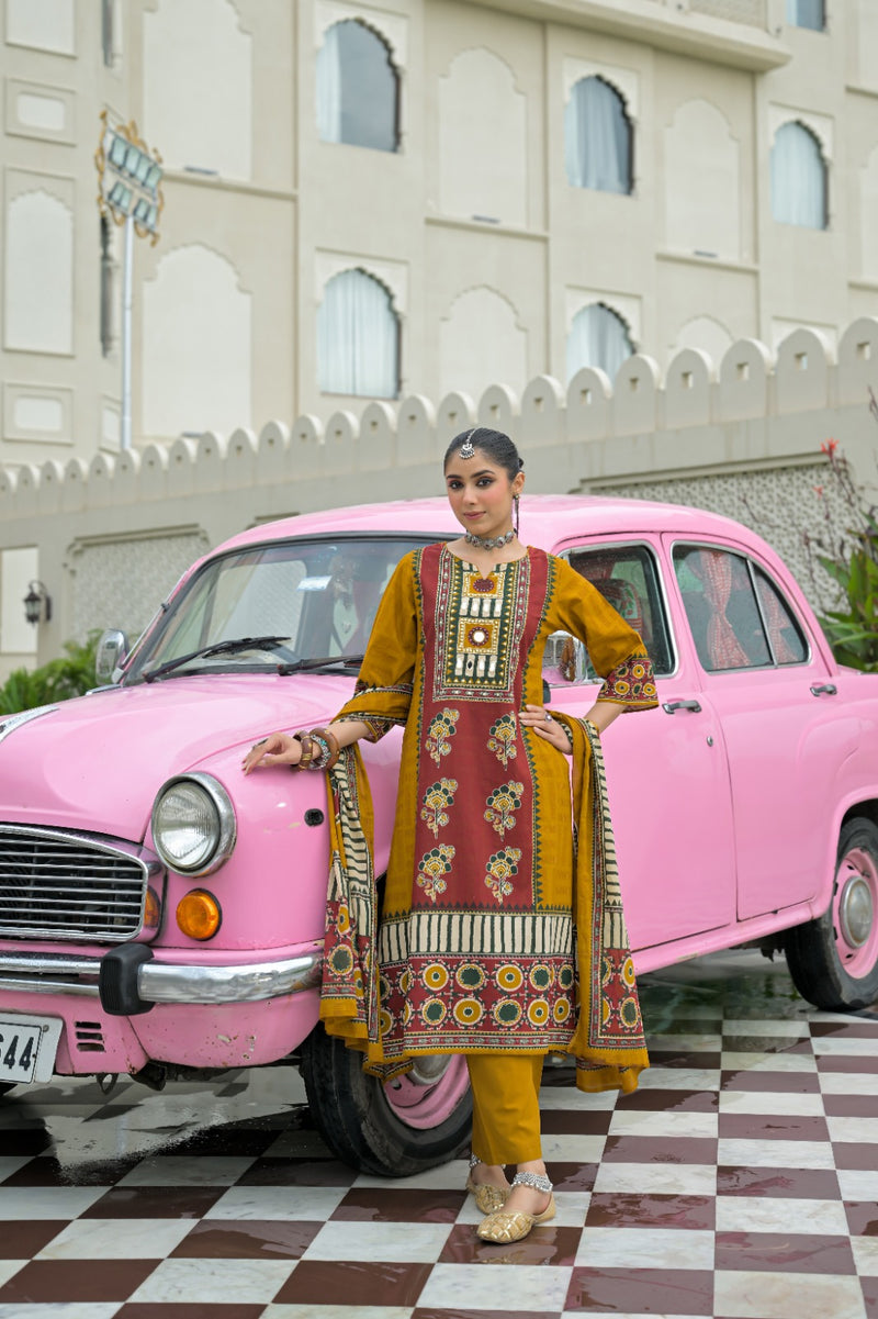 Mustard & Rust Kurti Set