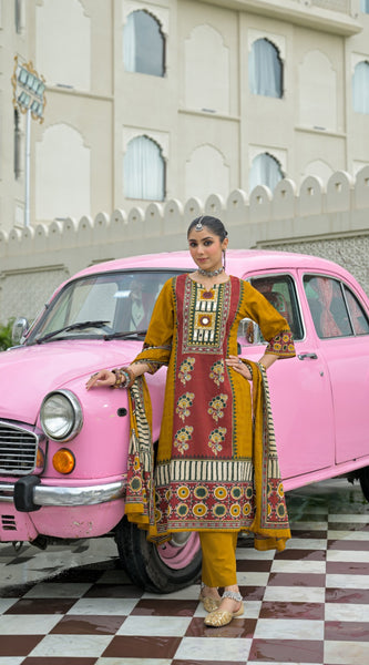 Mustard & Rust Kurti Set