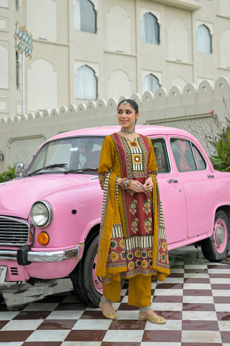Mustard & Rust Kurti Set