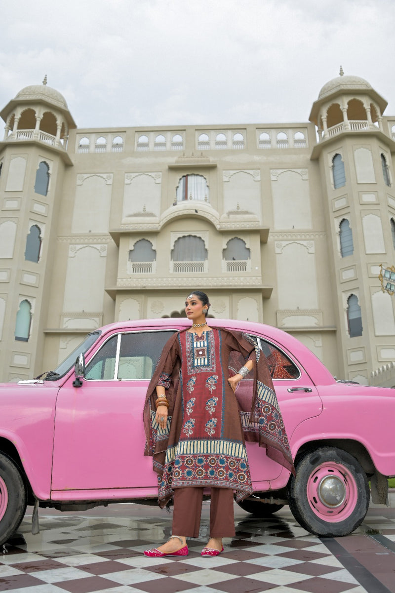Chestnut Brown Kurti Set