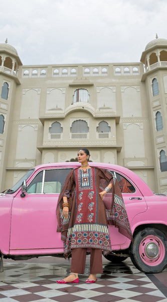 Chestnut Brown Kurti Set