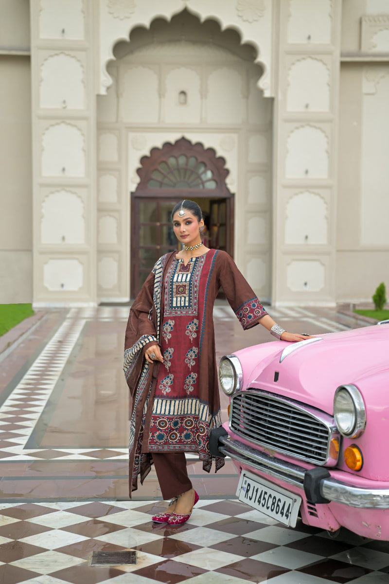 Chestnut Brown Kurti Set