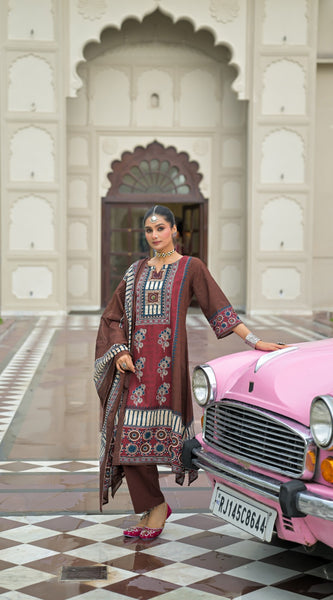 Chestnut Brown Kurti Set