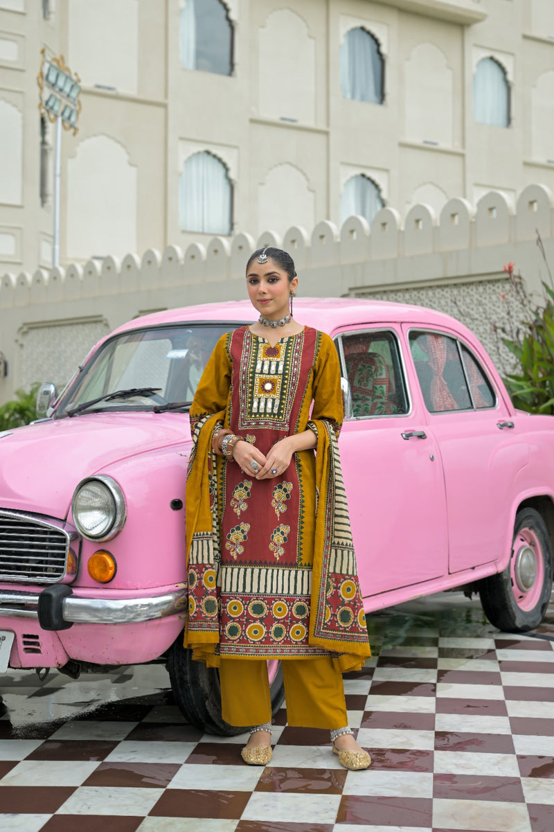Mustard & Rust Kurti Set