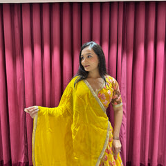 Yellow Floral Lehenga Set