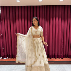 Ivory Gold Hand-Embroidered Lehenga Set
