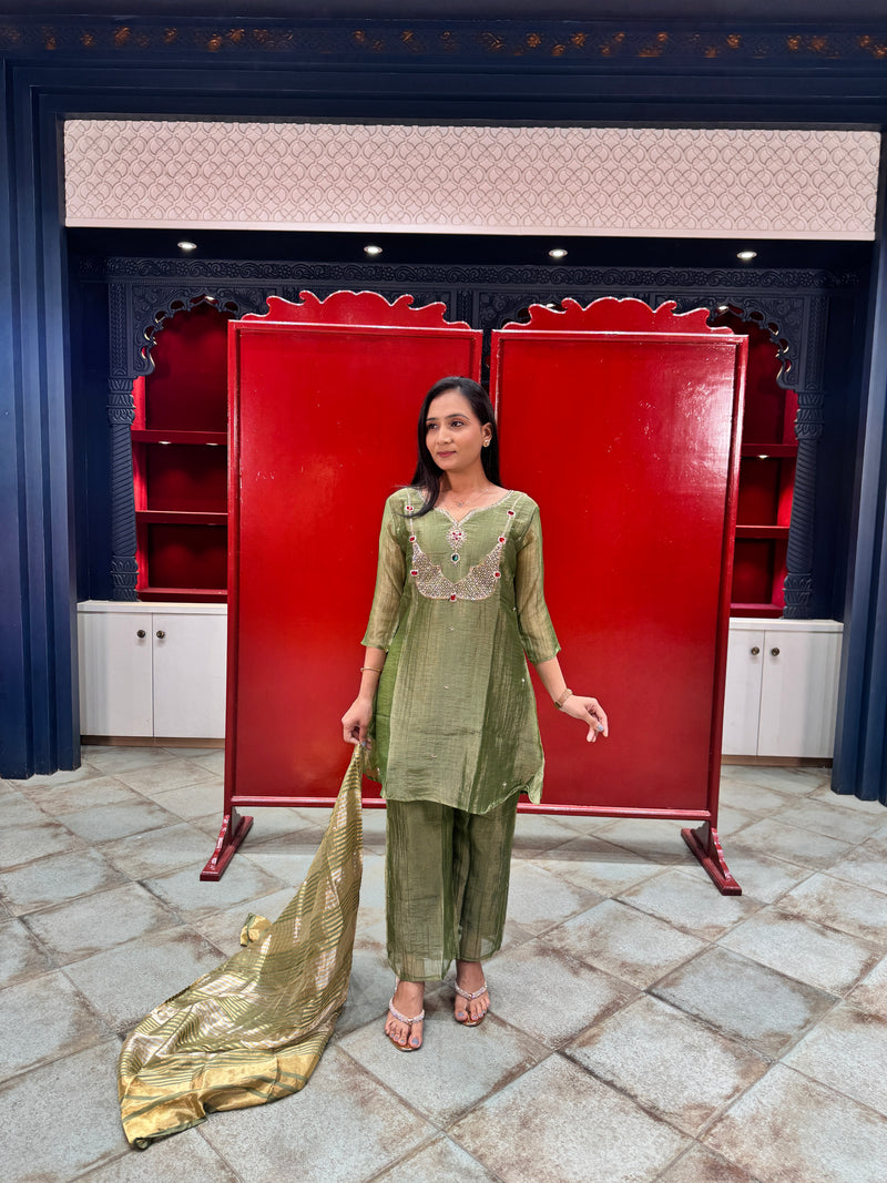 Olive Green Kurta Set