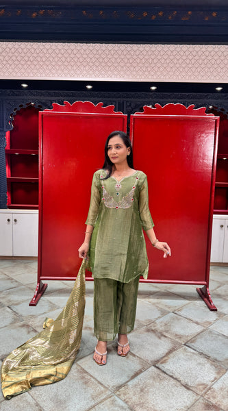 Olive Green Kurta Set