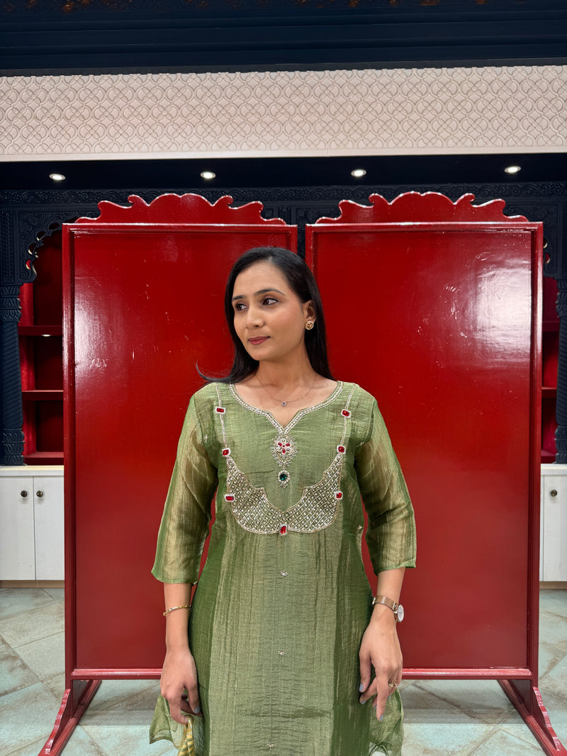 Olive Green Kurta Set