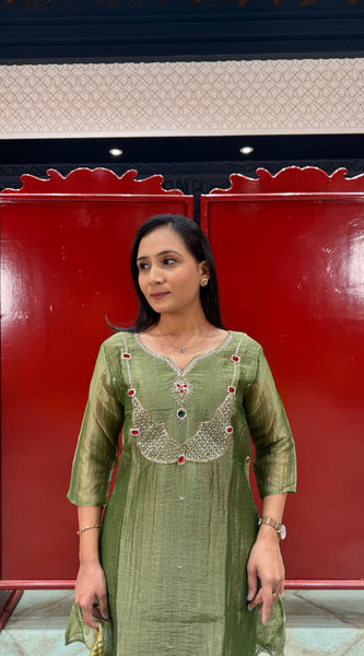 Olive Green Kurta Set