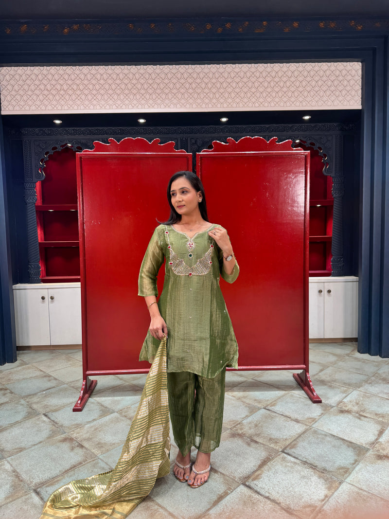Olive Green Kurta Set