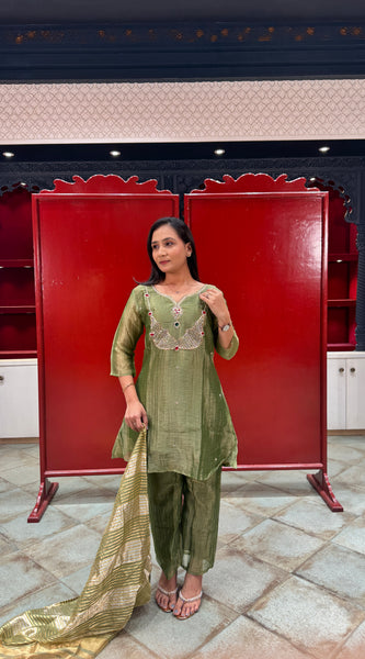 Olive Green Kurta Set