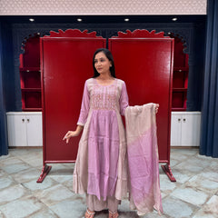 Lilac & Beige Kurta Set