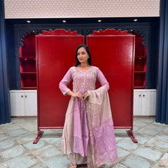 Lilac & Beige Kurta Set