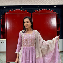Lilac & Beige Kurta Set