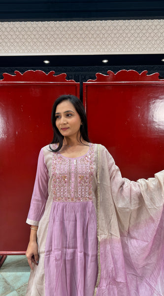 Lilac & Beige Kurta Set