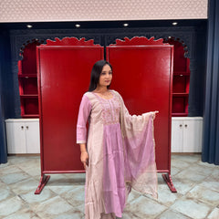 Lilac & Beige Kurta Set