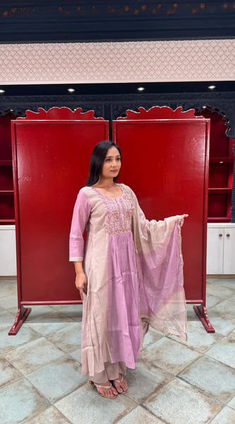 Lilac & Beige Kurta Set