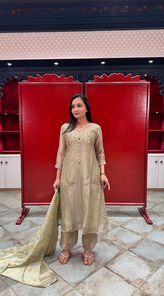 Beige Gold Kurta Set