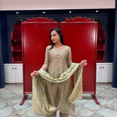 Beige Gold Kurta Set