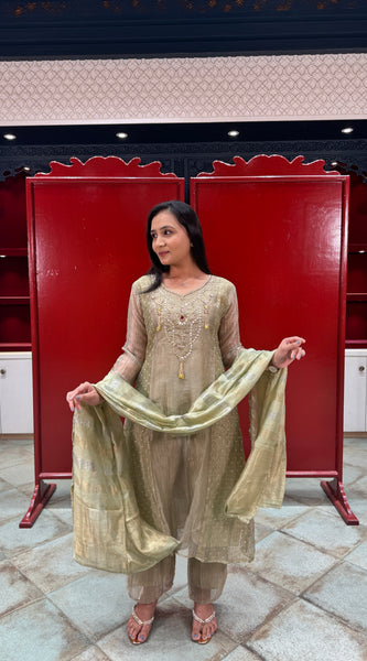Beige Gold Kurta Set
