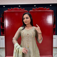 Beige Gold Kurta Set