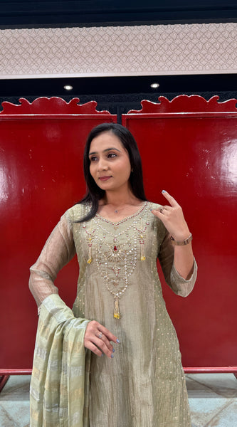 Beige Gold Kurta Set