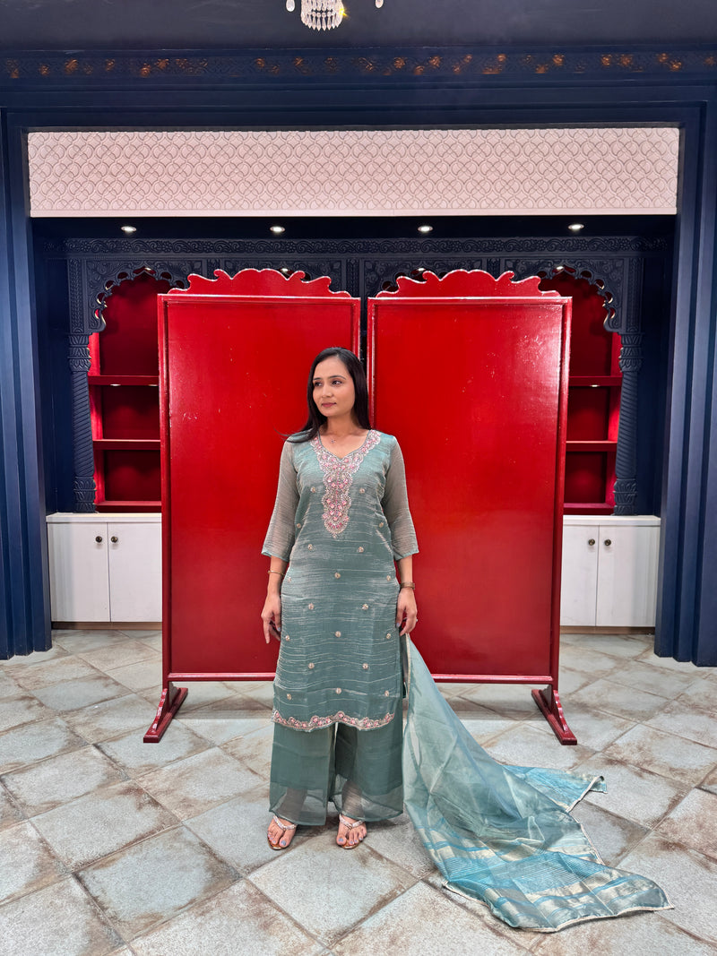 Teal Blue Kurta Set