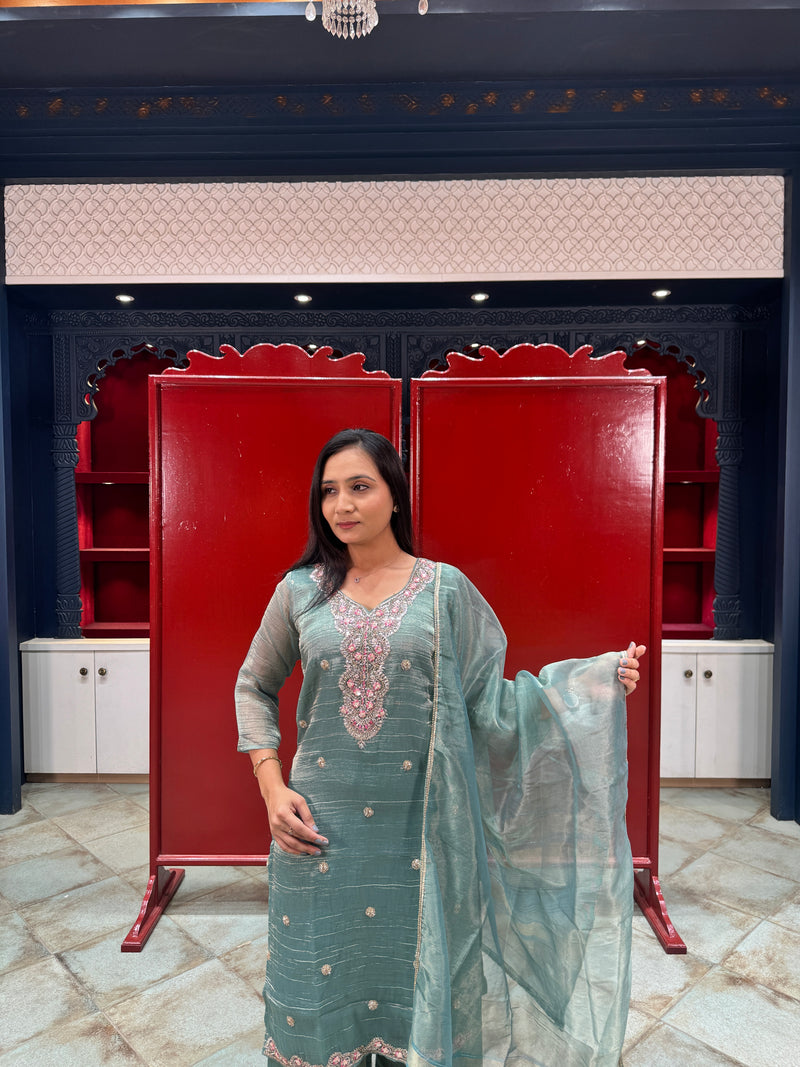 Teal Blue Kurta Set
