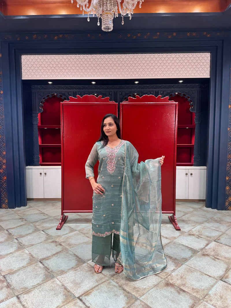 Teal Blue Kurta Set