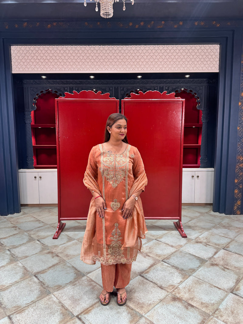 Rust Orange Kurta Set